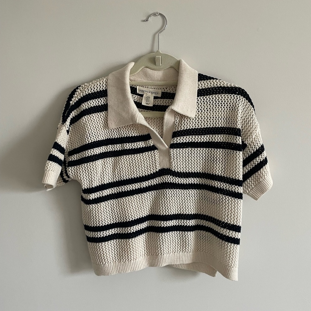 Striped crochet crop top